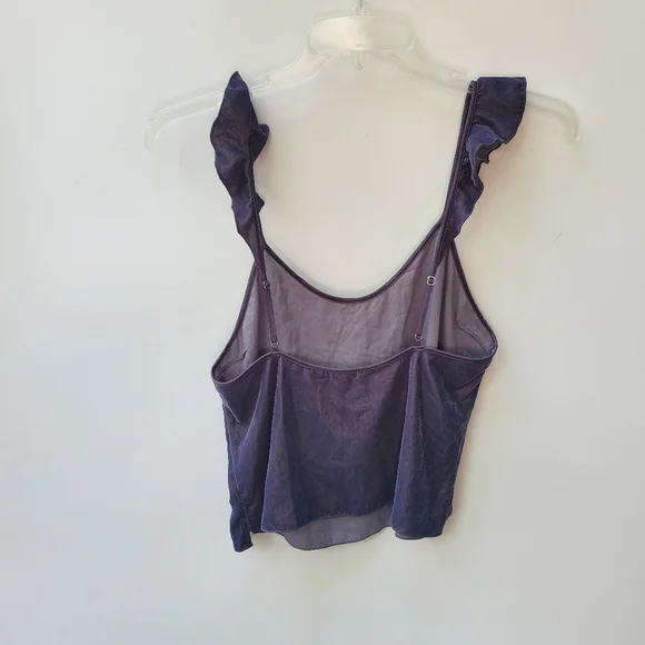 VICTORIA'S Secret Velvet Tank Top Ruffle Strap Size M - EUC! - Picture 6 of 11